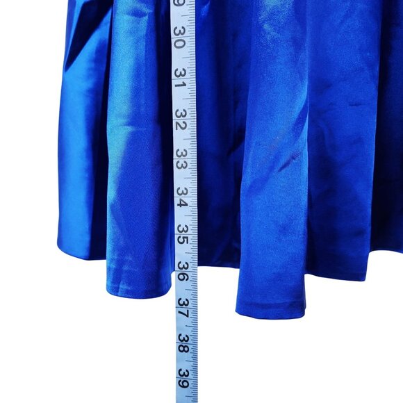 Strappy Blue Satin Fit Flare Mini Dress With Cut-Out Sides Z.Dreamer Size 6 - Picture 12 of 13